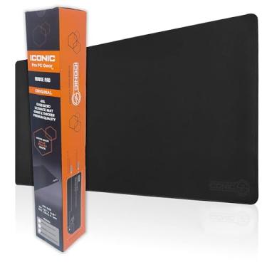 Imagem de ICONIC - PRO PC GEAR XL Extended Gaming Mouse Pad/Mat 34"x14"(Stealth) - Large & Wide Desk Cloth Mousepad - Stitched/Water Proof/Non Slip Base