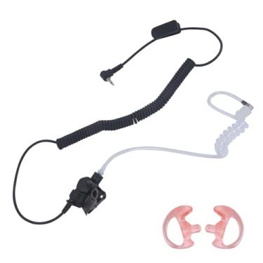 Imagem de WODASEN Fone de ouvido de vigilância de 2,5 mm apenas para audição, teatro, tubo acústico, receptor para rádio da polícia Harris XG25 XG75 P7300 Walkie Talkie, microfone, alto-falante, conector de