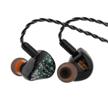Imagem de Linsoul ZiiGaat Arcanis in Ear Monitor, fone de ouvido profissional 2DD+5BA híbrido IEM fones de ouvido para jogos, fones de ouvido HiFi com fio com cabo destacável para músicos audiófilos