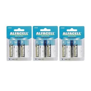 Imagem de Pilha Super Alcalina LR202B, Pilhas D 1,5V, Pacote com 6 Unidades, Validade 12/2028