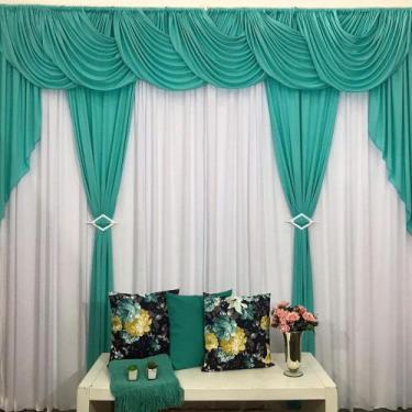 Imagem de Cortina Mara para Varão Duplo Malha Gel Sala Quarto 4,00m x 2,60m - Ve