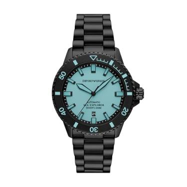 Imagem de Emporio Armani Relógio masculino Sea Explorer automático de aço inoxidável preto (modelo: AR60084), Preto