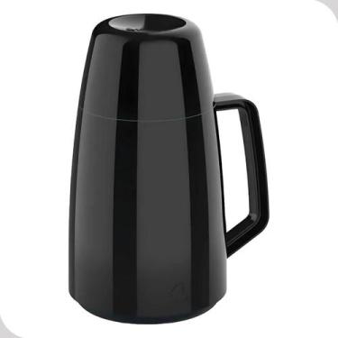 Imagem de GarrafaTermica Preta Café Chá Lisa 500ML Soprano Com Alça e Tampa
