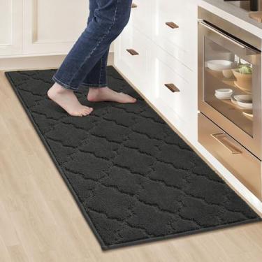 Imagem de COSY HOMEER - Tapetes de cozinha 50,8 cm x 122 cm antiderrapante absorvente macio tapete de cozinha tapetes de cozinha de poliéster para piso lavável tapete de chão para pia, corredor, lavanderia