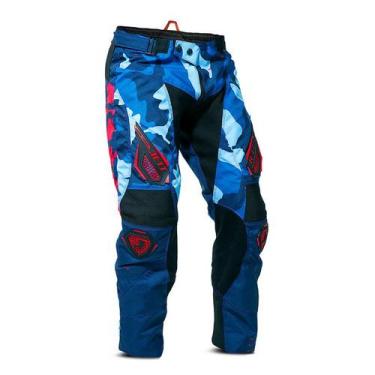 Imagem de Calça Infantil Motocross Trilha - Jett Factory Edition 3, Azul, Vermel