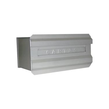 Imagem de Caixa De Correio Cartas Para Muro Curta Em Aço 14x16 - Cinza - Cor: Branco