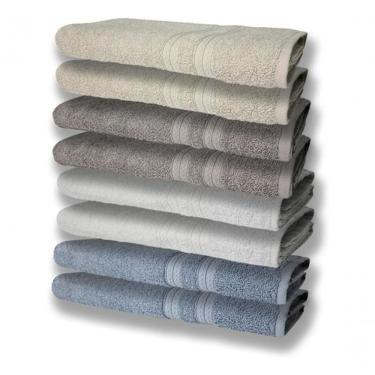Imagem de 8 Toalhas Grande Felpudas Grossa 80x150 2 Az 2 Br 2 Cz 2 Bg