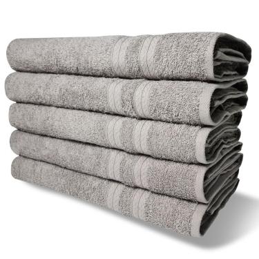 Imagem de Kit Com 6 Toalhas Banho 430g/m² Grande Grossa 80x150cm Itália Soft - Cinza