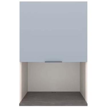 Imagem de Armário Aéreo Bartira Cristal Mdp 15mm Com Nicho Para Micro Freixo-azul