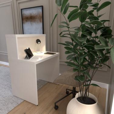 Imagem de Balcão De Atendimento Para Recepção Pequeno 80cm De Largura Branco