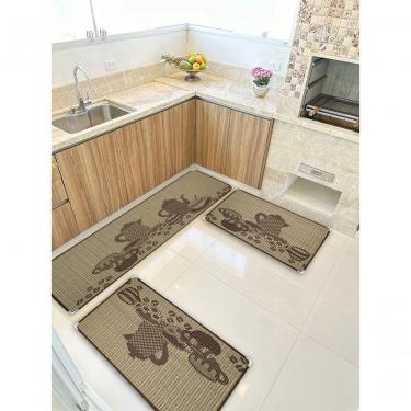 Imagem de Jogo Tapete Cozinha Kit 3 Peças Sisal Antiderrapante Ks-79