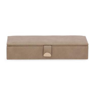 Imagem de Caixa Retangular Em Mdf Revestida Em Pu 27x11cm Mart Bege