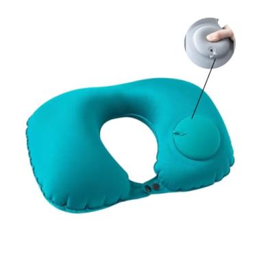 Imagem de Travesseiro Almofada Pescoço de Viagem Inflável Comfort Ergonômico para Adulto e Criança Formato "U" Anatomico Cervical com Inflador