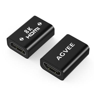 Imagem de AGVEE Pacote Com 2 Adaptadores Fêmea 8K Para Hdmi, Conversor E Conector De Extensão Hdmi 2.1 A 60Hz, Revestimento Em Liga Alumínio Hdtv Roku Stick, Switch, Xbox One, Ps4, Pc, Preto