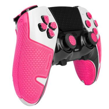 Imagem de TALONGAMES Fitas Para Controle Compatíveis Com Ps5 Dualsense Edge, Fita Antiderrapante Versão Ultra, Absorvente De Suor, Kit Pele, Aderência Playstation 5 Botões, Gatilho, Direcional Rosa