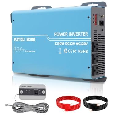 Imagem de DATOUBOSS Inversor De Energia 2400 W, Onda Senoidal Pura 1200 Watts, Conversor Ca 12 V Para 110 E 120 V, Pico Com Saídas Duplas Usb Tipo C Carro, Trailer, Casa, Caminhão Solar Off-Grid