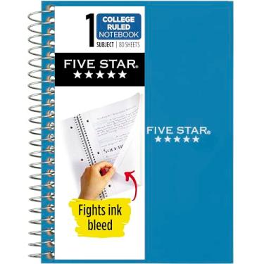Imagem de Five Star Caderno pessoal, pautado universitário, 17,78 cm x 10,32 cm, 80 folhas, Tidewater (450048CG1-ECM)