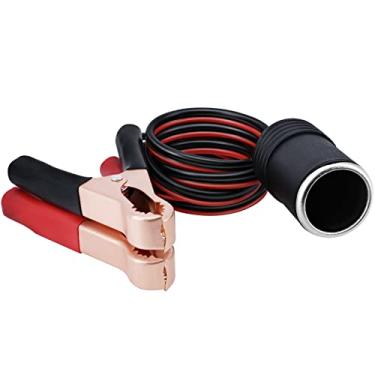 Imagem de VEMNI Terminal De Bateria 18Awg 3 Pés/1 M 12 V, Adaptador Fêmea Para Tomada Acendedor Cigarro Carro, Cabo Extensão Com Plugue Divisor E Braçadeiras Jacaré