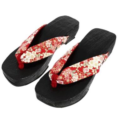 Imagem de 1 Par Tamancos Chinelos Sandália Plataforma Chinelos De Verão Femininos Chinelos De Praia Sandália De Verão Superior: Pano Sandálias Espinha De Peixe Vermelho Amantes