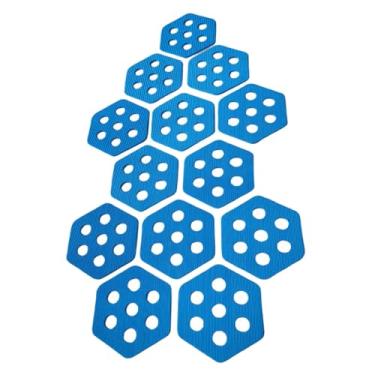Imagem de Aymzbd 12 peças almofadas hexagonais para prancha de surfe antiderrapantes, almofadas para deck, aderência para skimboards e esportes aquáticos, Azul
