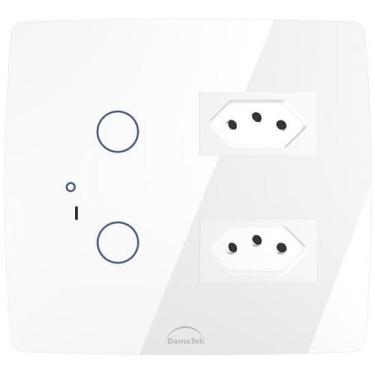 Imagem de Interruptor Wifi Touch 2 Botões + 2 Tomadas 20A Inteligente 4x4 Branco