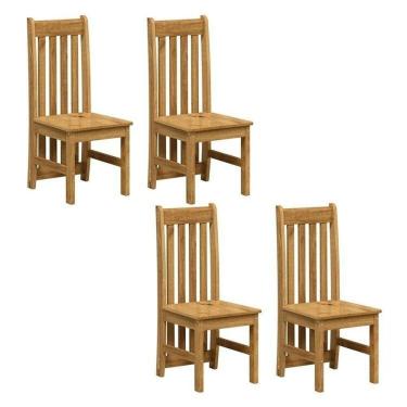 Imagem de Kit 4 Cadeiras em Madeira Maciça Lille Espresso Móveis Nogueira