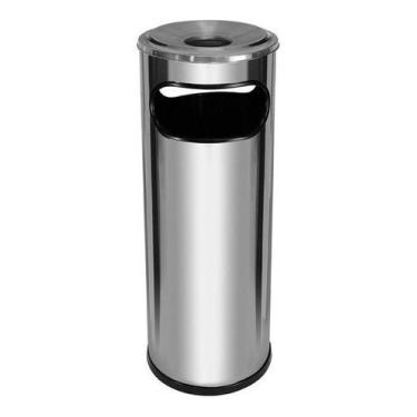 Imagem de Lixeira Cinzeiro Em Aço Inox Aro Em Aluminio 30 Litros - JSN
