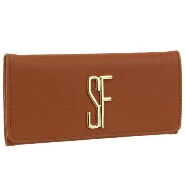 Imagem de Carteira feminina porta documentos com metal sf - Fierre, Caramelo
