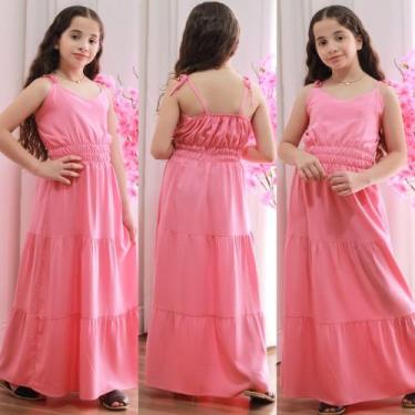 Imagem de Vestido longo infantil tamanho 12 rosa - Camila modas Jaú 