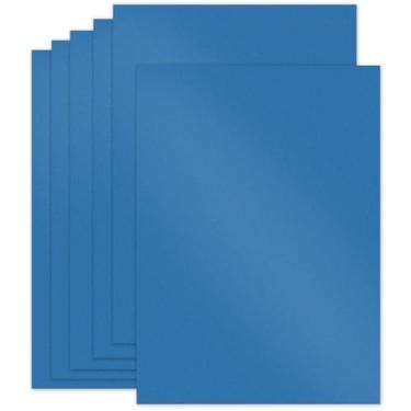 Imagem de 24 folhas de cartolina azul brilhante 21,6 x 28 cm, 250 gsm/41,7 kg, cartão perolado dupla face para fazer cartões, cartões comemorativos, álbuns, convites, artesanato (azul)