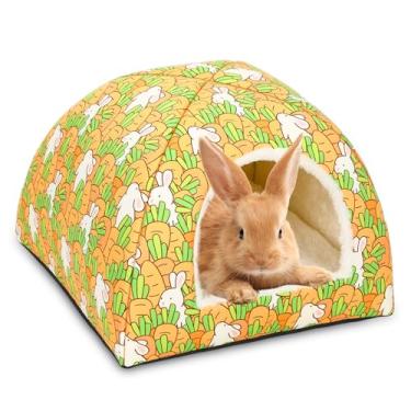 Imagem de UPINS Cama grande para coelhos, esconderijo de coelho, lavável, cama de coelho, casa para porquinho-da-índia, hamster, esquilo, furão, ouriço, chinchila, acessórios aconchegantes para gaiolas