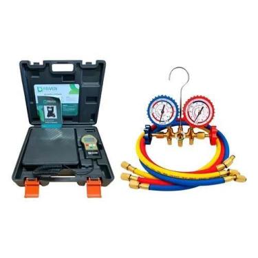 Imagem de Kit Refrigeração Manifold R134 Balança Digital Até 100kg - Friven  age