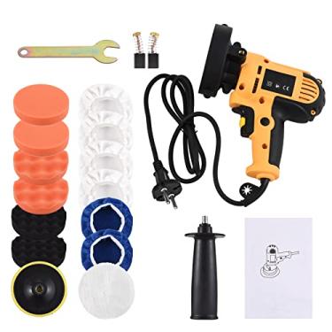 Imagem de Chusui Kit de polidor de carro elétrico de 5 polegadas 700 W Buffer de carro automático 600-3700 RPM Máquina de polimento variável com alça auxiliar Esponja Almofadas de capô de lã Ferramenta rotativa