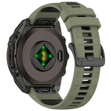 Imagem de HAOZHI 26mm Pulseira Compatível para Garmin Fenix 8 51mm,Fenix 7X 6X Pro 5X Puls 3,Epix Pro,Instinct 2X,Bracelete Correia para Tactix 7 DELTA,Enduro 3 2,Quaitx 3,Descent Mk3 Mk3i 51mm,Mk2,Mk2i (Verde Exército Preto)