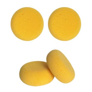 Imagem de 4 esponjas redondas de pintura de 7,6 cm para pintura facial em aquarela acrílica, esponjas de cerâmica para artesanato em argila