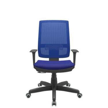 Imagem de Cadeira Office Brizza Tela Azul Assento Aero Azul RelaxPlax Base Stand