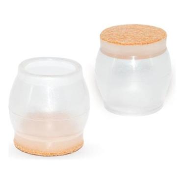Imagem de Kit 12 Protetor Pé Cadeira Redondo Silicone 3,3cm Até 4,5cm - Caetano