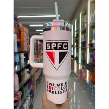 Imagem de COPO TERMICO 1200ML COM ADESIVO DE TIMES(TRICOLOR SÃO PAULO)