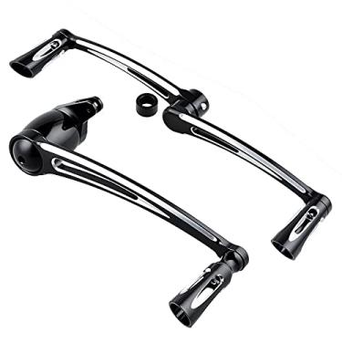 Imagem de Astra Depot Alavanca de braço de freio com pedal de pino + alavancas de mudança de calcanhar + pinos de câmbio compatíveis com Harley Touring FLH FLT Street Glide Road King Road Glide Electra Glide