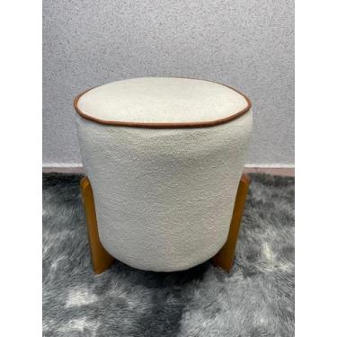 Imagem de Banqueta Puff Redondo Thor - Leo Decor, Bege