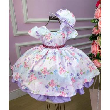 Imagem de Vestido Lilas Flores e Borboletas com chapéu - miss cherry, 02