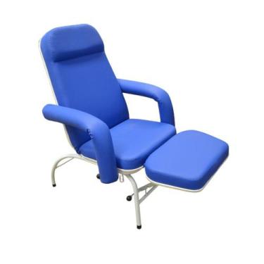 Imagem de Poltrona Descanso Reclinável Com Perneira Independente Azul Royal - Me