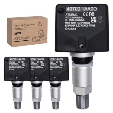 Imagem de ATURMC Pacote com 4, sistema de monitoramento de pressão de pneu pré-programado, sensor TPMS compatível com Nissan 350z Altima Versa Infiniti 315MHz substitui #407001AA0B 40700JA01C 40700-JA01B