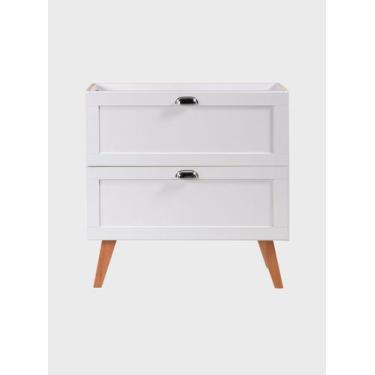 Imagem de Gabinete para Banheiro 80cm Retro Mdf Branco Milano - On Móveis