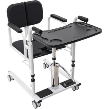 Imagem de Cadeira De Transferência Hidráulica Para Elevação De Paciente Para Casa, Cadeira De Rodas Multifuncional Ao Lado Da Cama, 180° Abrir & Fechar, Auxiliar De Transferência D, Black