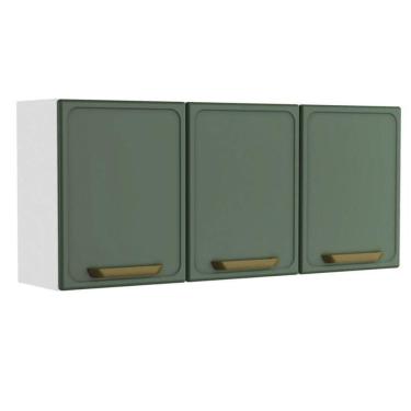 Imagem de Armário Aéreo p/ Cozinha Bella c/ 3 Portas 120cm Verde - Bertolini