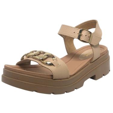 Imagem de Sandalia Feminina Anabela Baixa Conforto Aurora Pegada