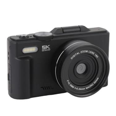 Imagem de Tangxi Câmera Digital 5K para Fotografia, Câmeras de Vlogging WiFi 75MP Com Tela Flip de 3 "180 °, Zoom Digital 18x, Foco Automático, Microfone e Filtros e Flash, para Viagens (Preto)