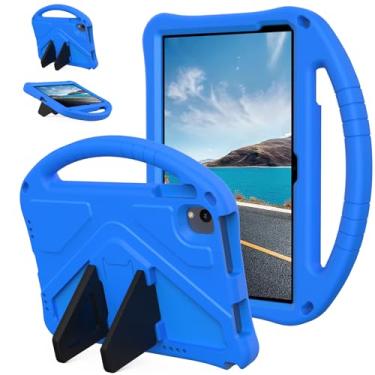 Imagem de YRH Capa para tablet Urao C107 25.7 cm 2024, capa infantil EVA à prova de choque com alça para tablet Urao Android 10,1 polegadas (azul)