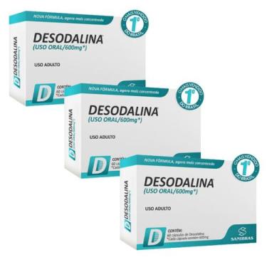 Imagem de Kit 3 Suplemento Vitamínico A Melhor Desodalina 600mg 60 Cápsulas Term